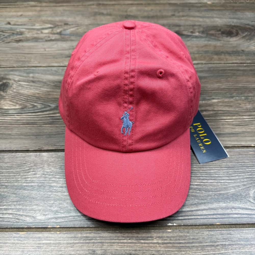 Polo Ralph Lauren Mens OS Ball Cap Red Cotton Chino Embroidered Pony NWT